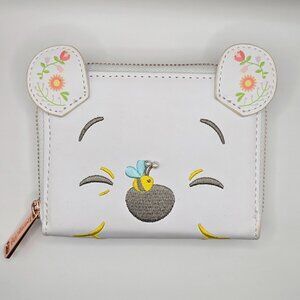 Loungefly Disney Winnie the Pooh Folk Floral Faux Leather Zip Around Wallet